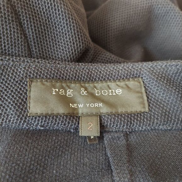Rag & bone blue pants women's textured cotton ponte knit cuffed zipper Sz 2 - Picture 7 of 11